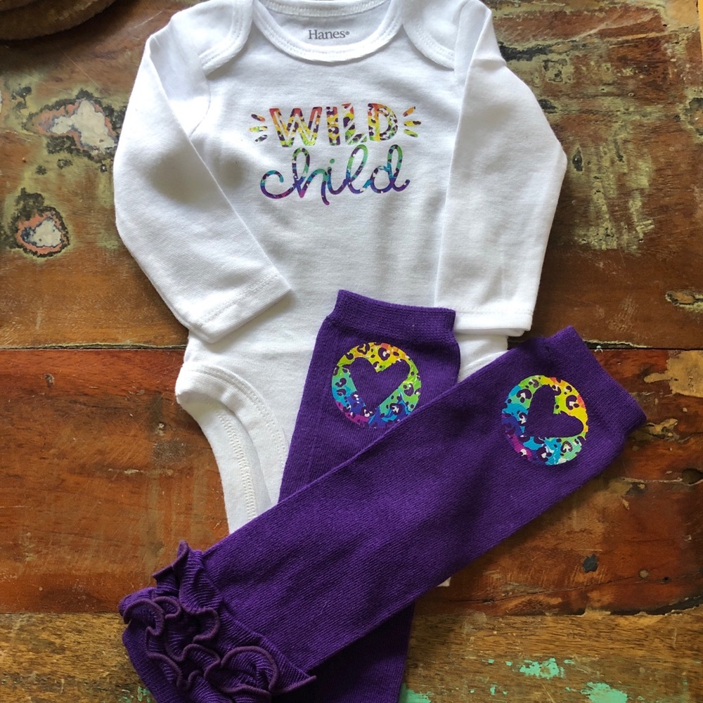 NWOT Onesie and leg warmers for your W I L D Child!